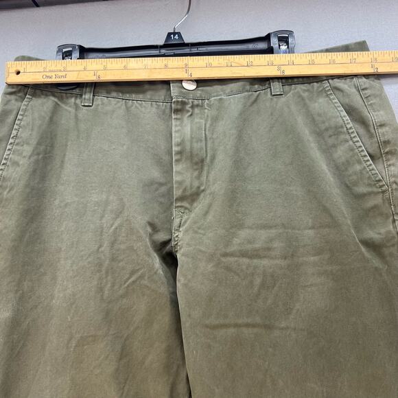 Tailor Vintage Pants Men's 36x32 Olive Green Straight Fit Chino Preppy Normcore - Picture 2 of 15